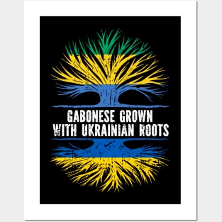 Gabonese Grown with Ukrainian Roots Flag Posters and Art